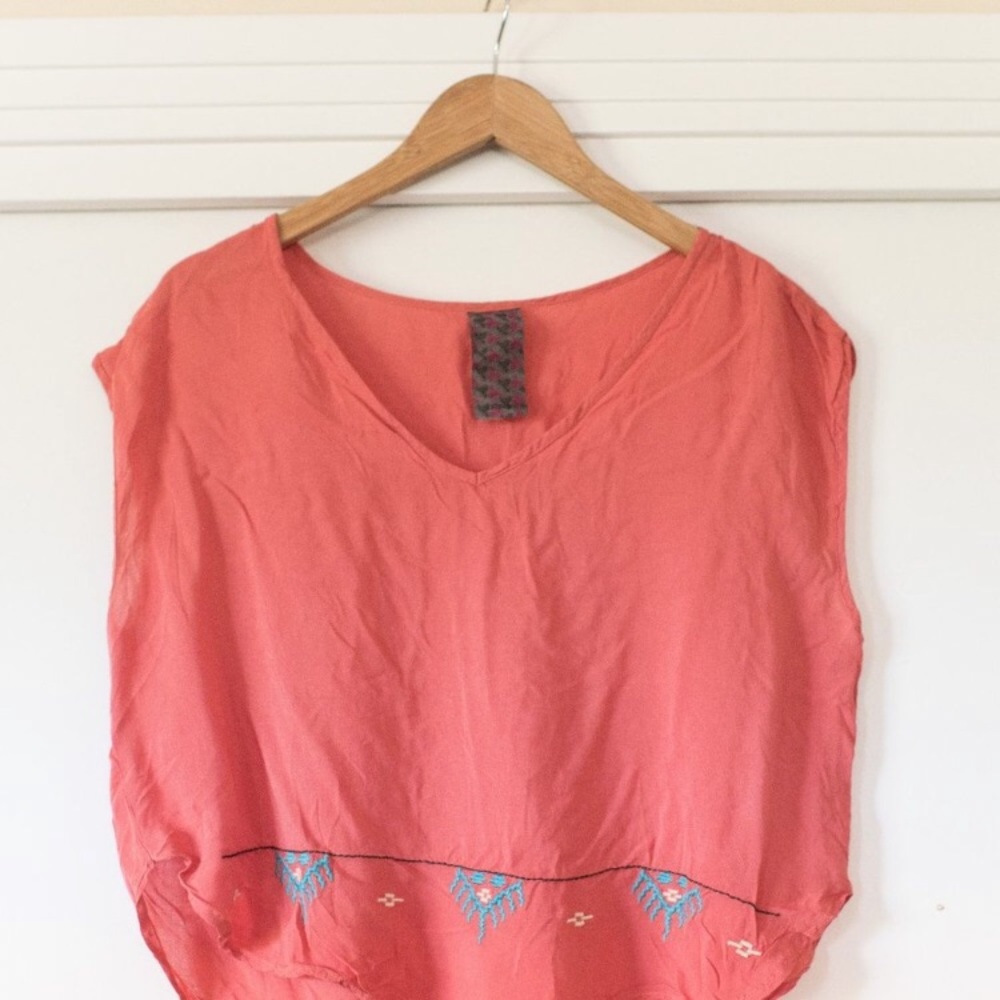 Aztec embroidered top
